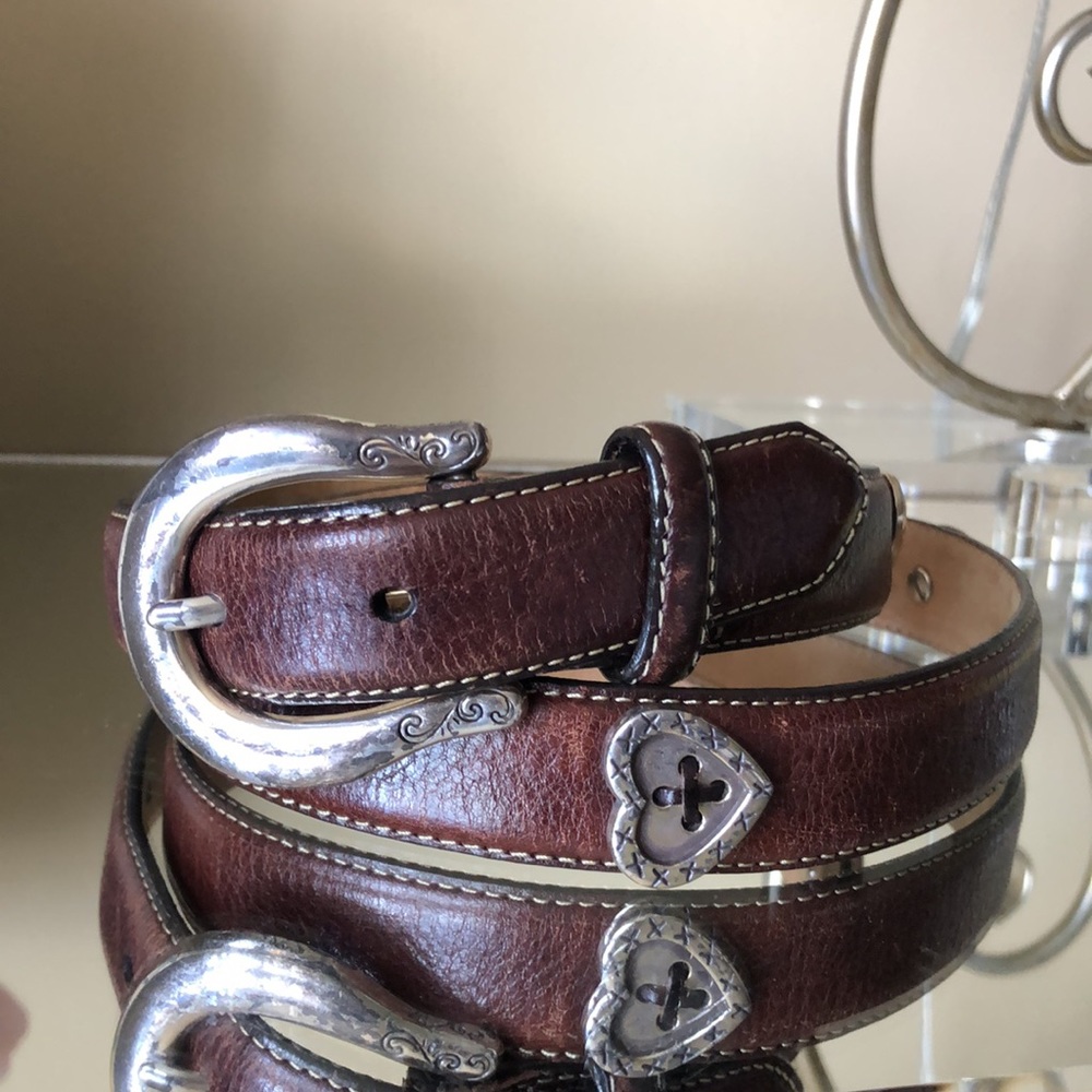 Vintage BRIGHTON Brown Genuine Leather Western Belt